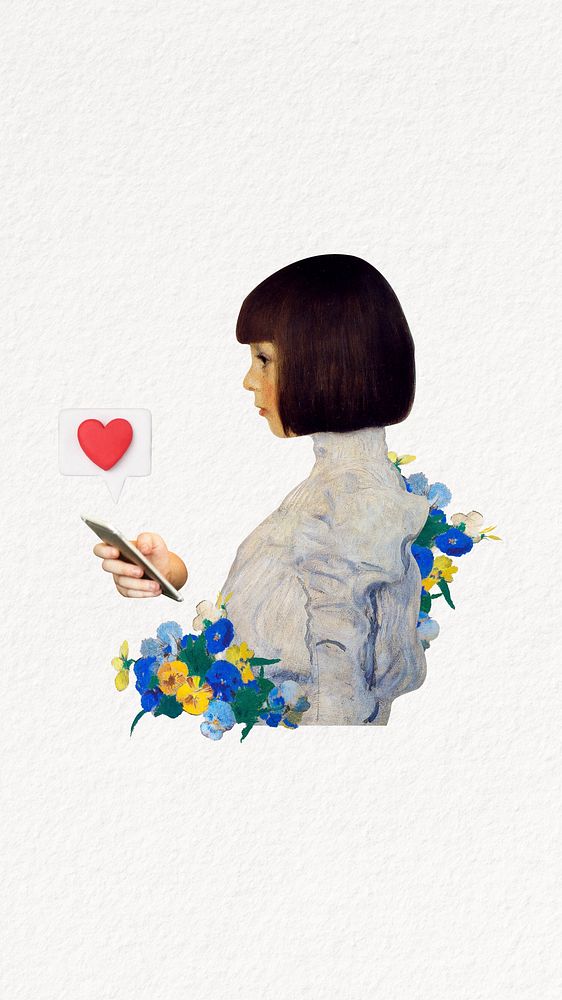 Valentine's day woman iPhone wallpaper. Remixed by rawpixel.