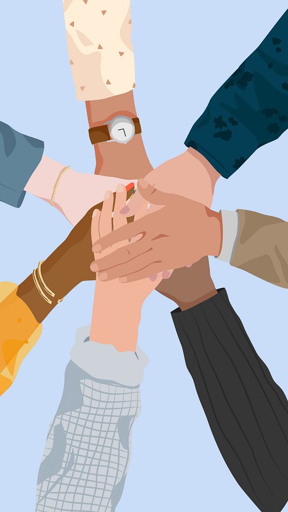 Business teamwork iPhone wallpaper, vector illustration