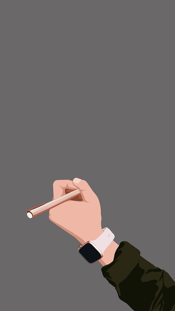 Writer's hand aesthetic phone wallpaper, vector illustration