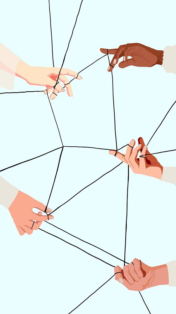 Business connectivity iPhone wallpaper, vector illustration