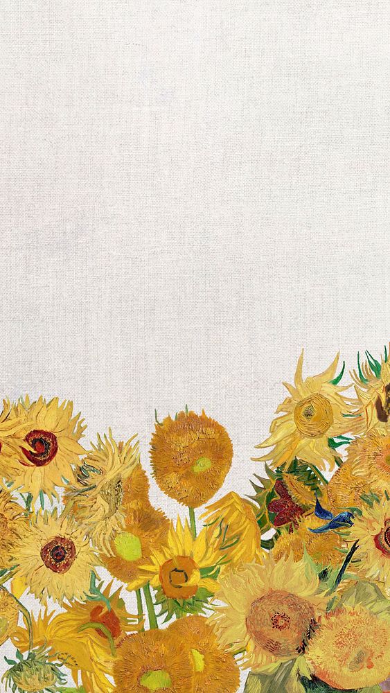 Van Gogh's sunflower phone wallpaper, remixed by rawpixel