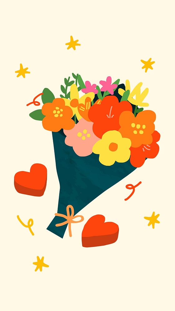 Valentine's flower bouquet mobile wallpaper