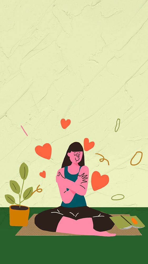 Self-love doodle phone wallpaper