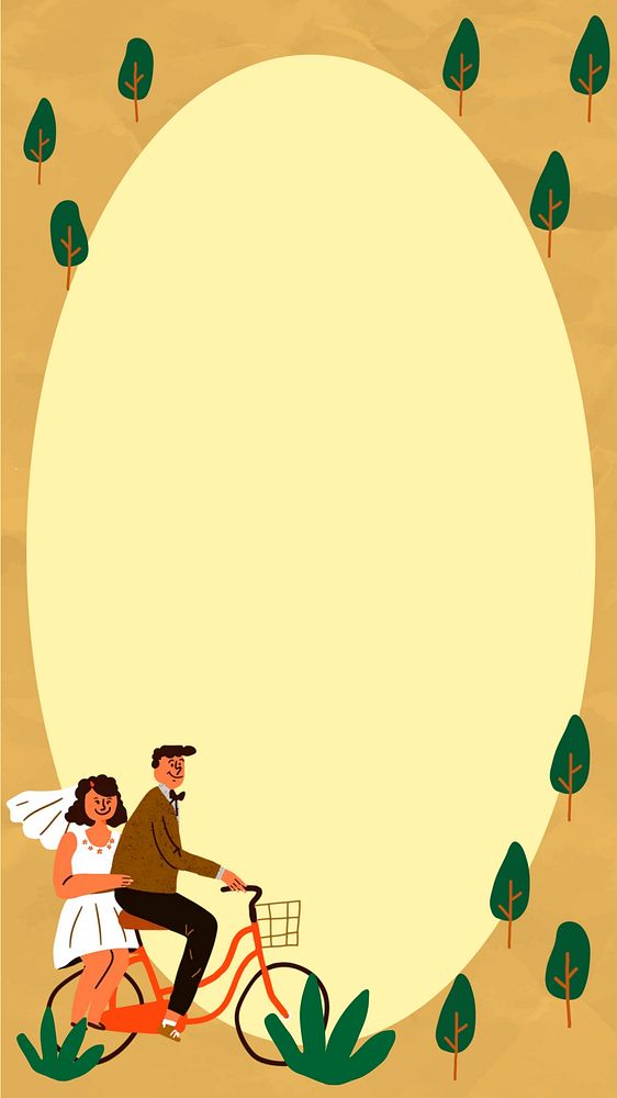 Married couple doodle iPhone wallpaper
