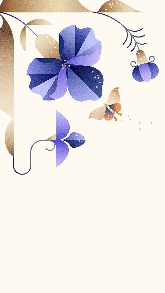 Beige iris floral phone wallpaper