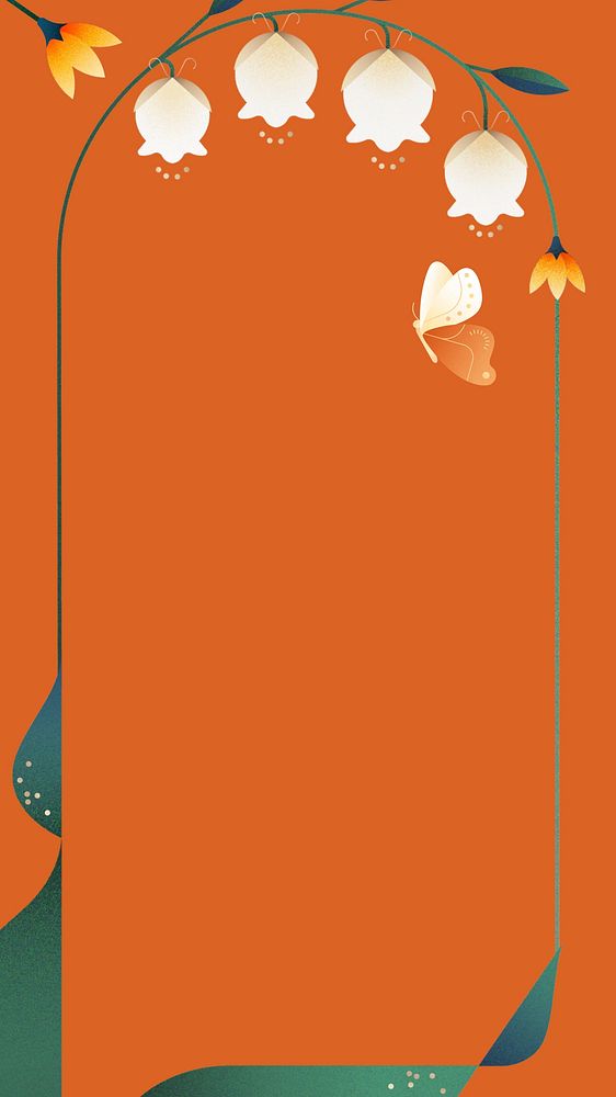 Orange abstract floral iPhone wallpaper