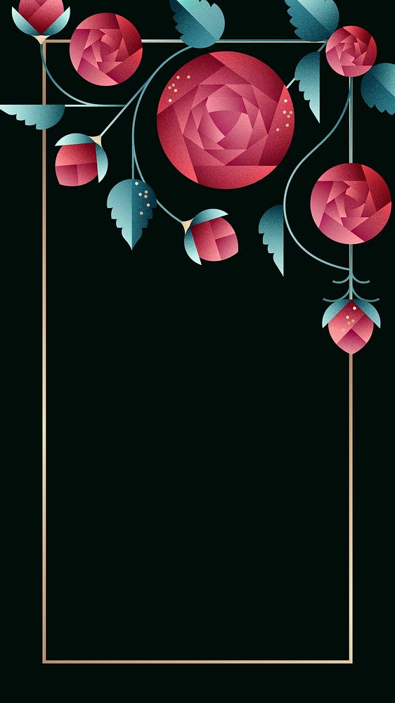 Black rose floral mobile wallpaper