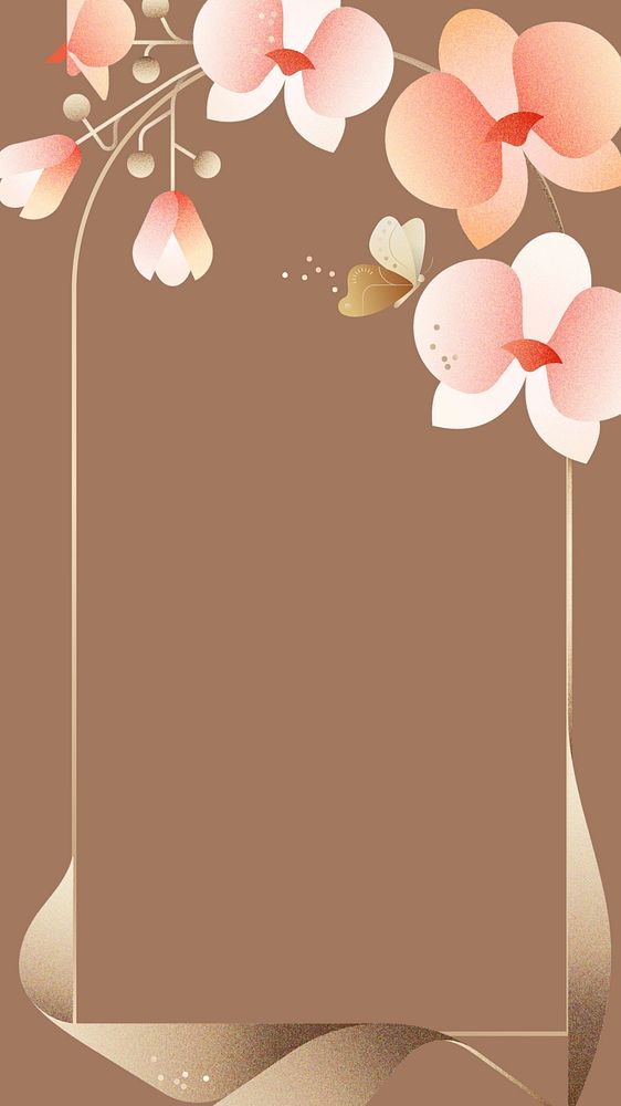 Brown orchid floral iPhone wallpaper