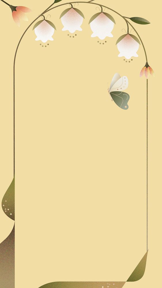 Yellow abstract floral iPhone wallpaper