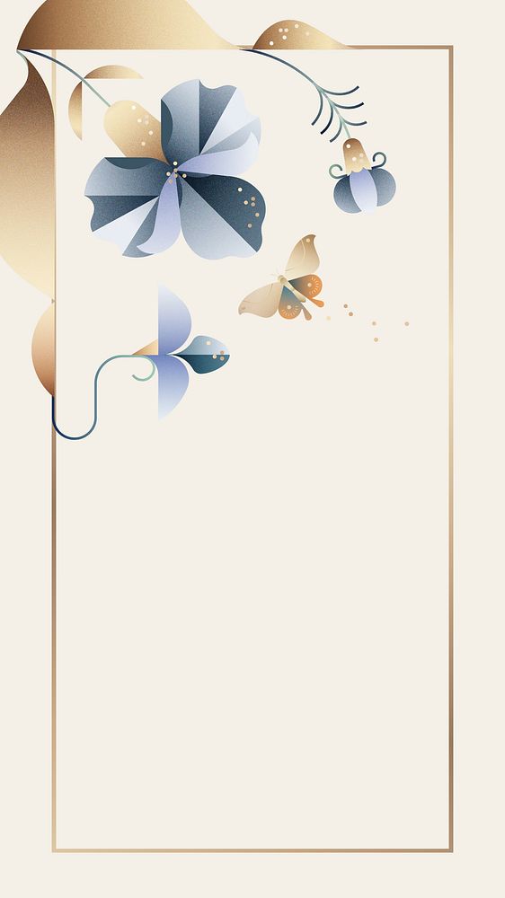 Beige iris floral iPhone wallpaper