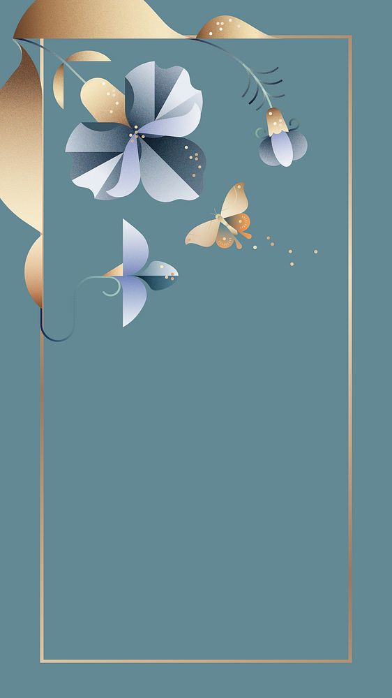 Blue iris floral iPhone wallpaper