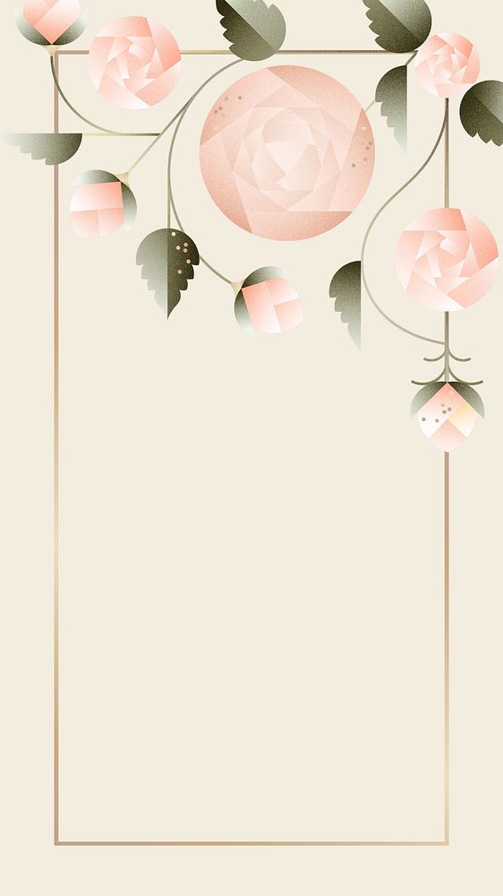 Beige rose floral iPhone wallpaper