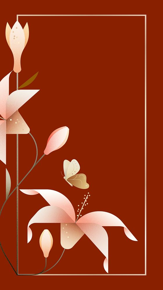 Red lily floral iPhone wallpaper