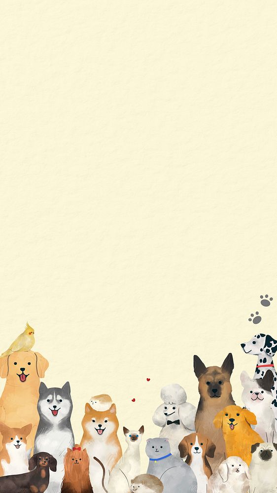 Beige dog phone wallpaper, cute animal design