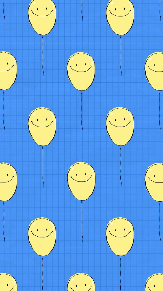 Happy balloon pattern mobile wallpaper background