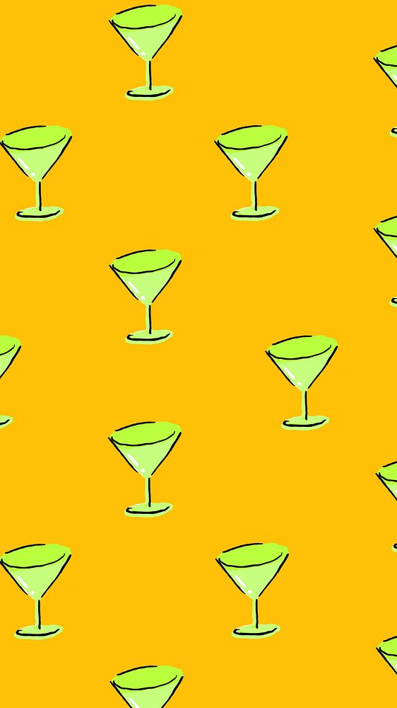 Cocktail glass pattern mobile wallpaper background