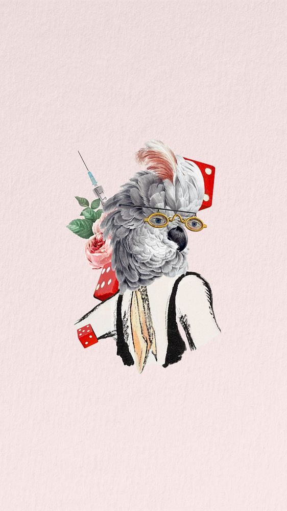 Doctor cockatoo anthropomorphic iPhone wallpaper