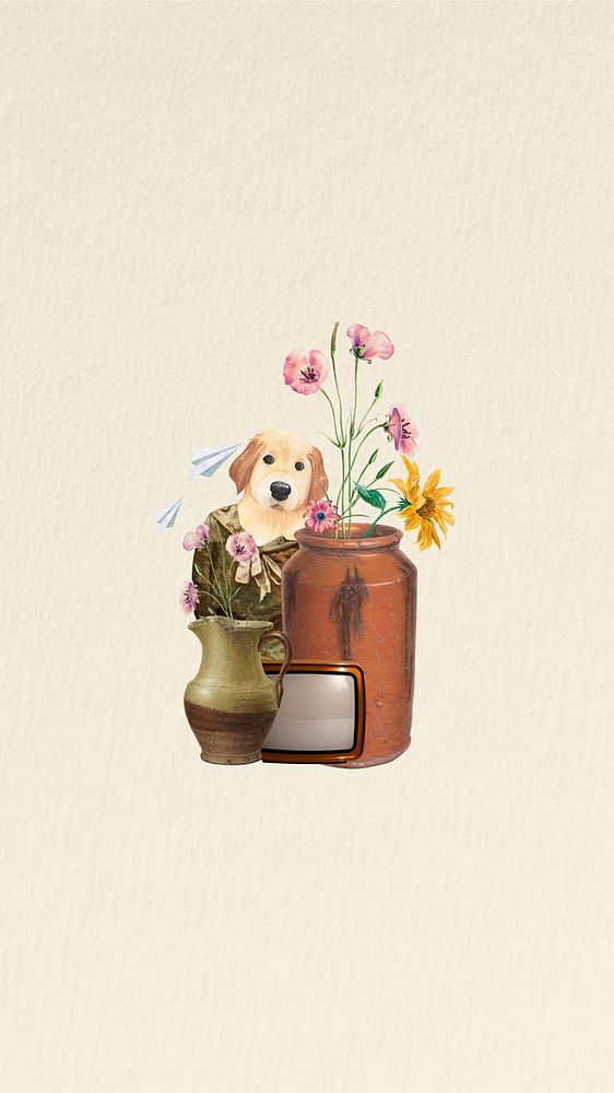 Puppy anthropomorphic dog iPhone wallpaper