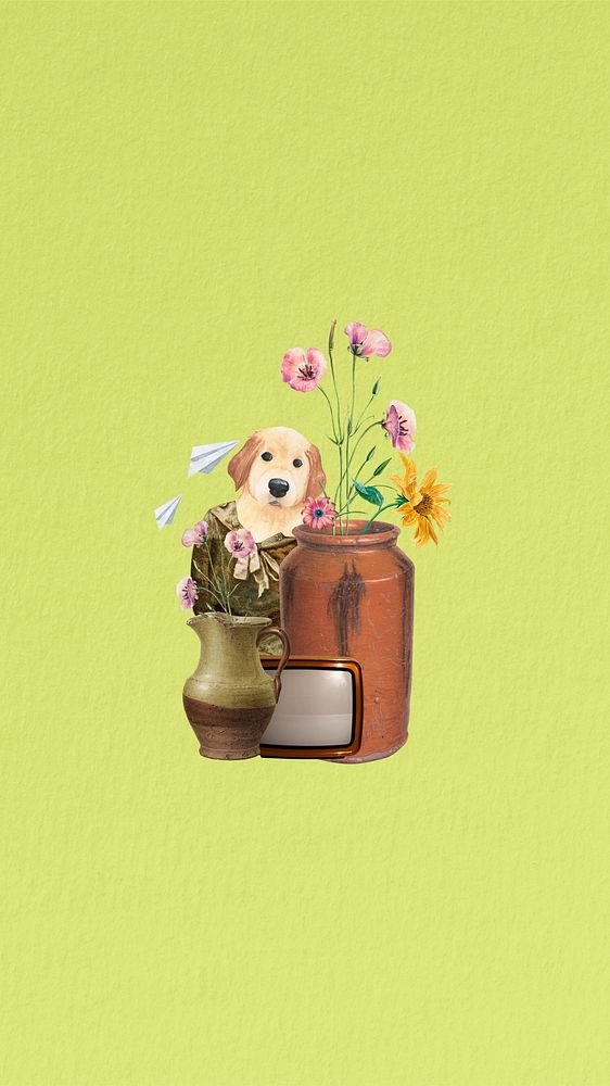 Puppy anthropomorphic dog iPhone wallpaper