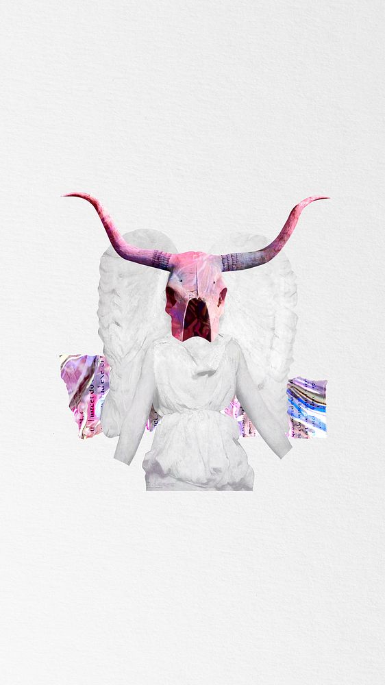 Anthropomorphic angel with longhorn iPhone wallpaper