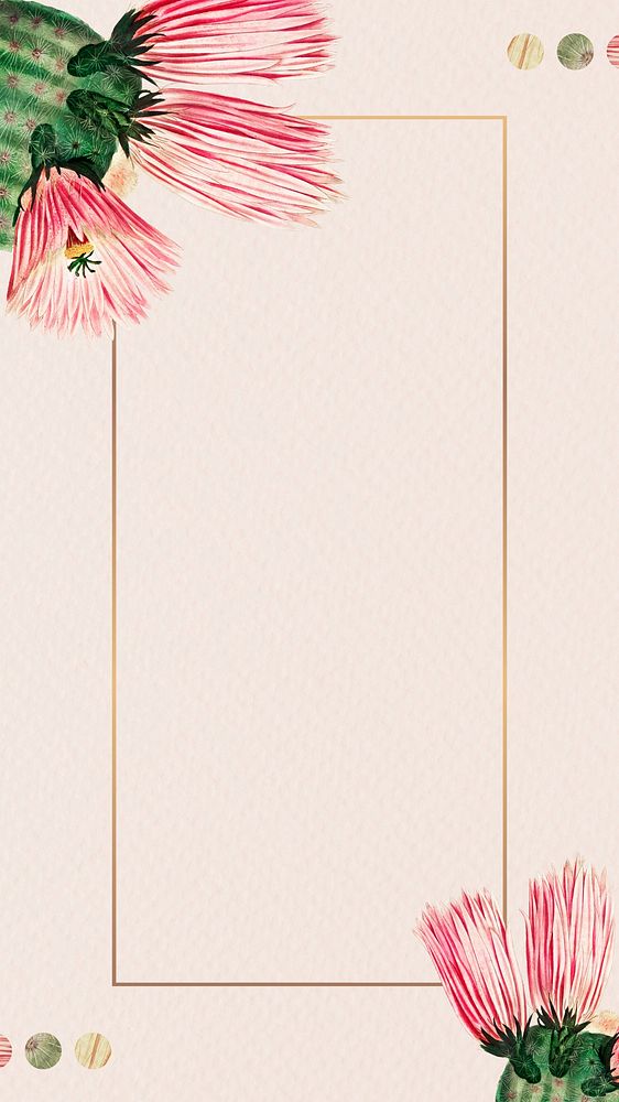 Pastel pink cactus iPhone wallpaper