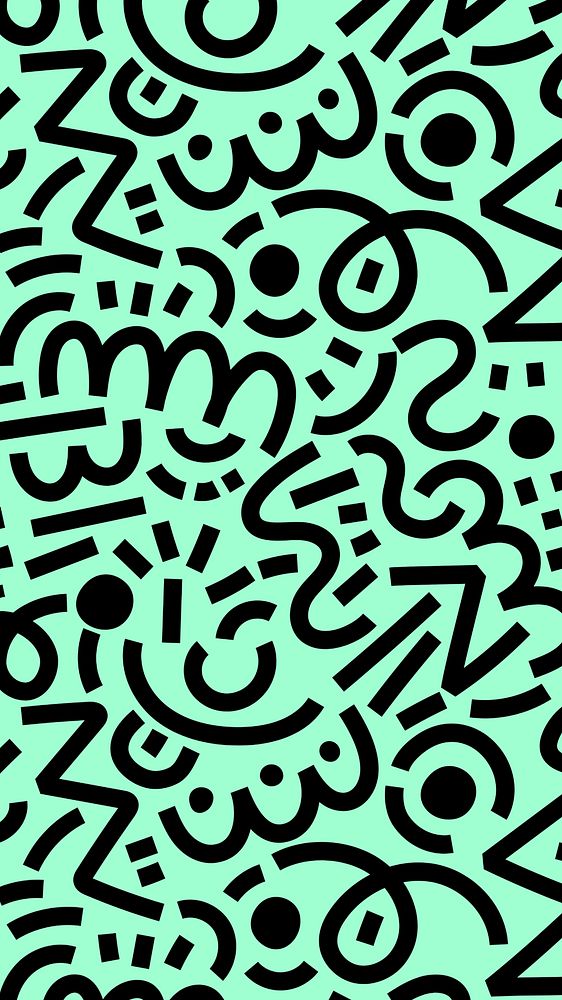 Abstract pop art iPhone wallpaper, green pattern background