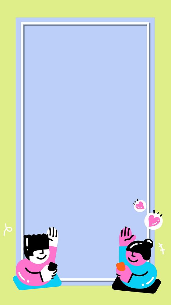 Online dating frame iPhone wallpaper, colorful design
