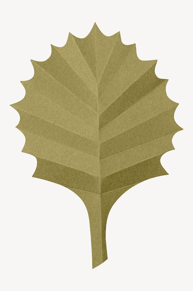 Green leaf, paper craft element | Free PSD - rawpixel