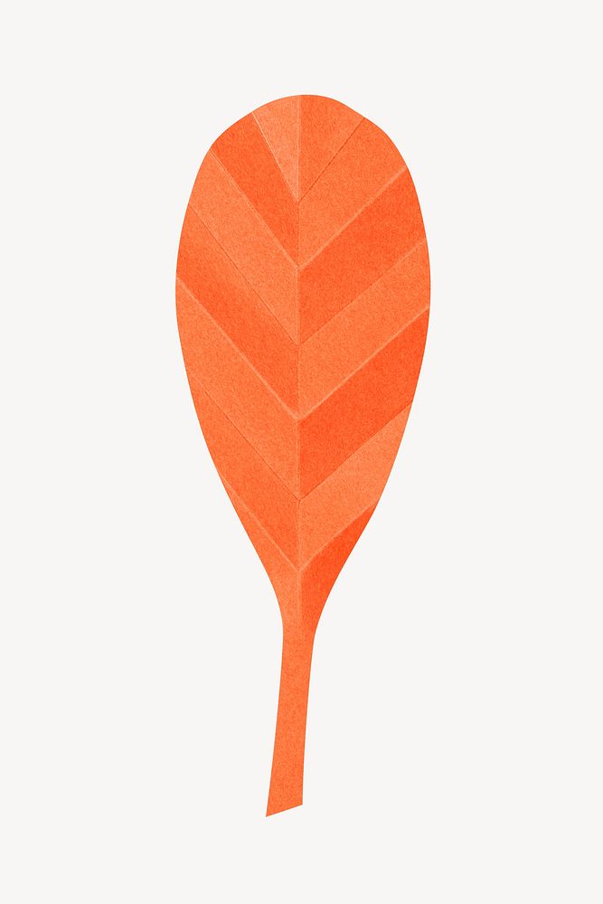 Orange leaf, paper craft element psd