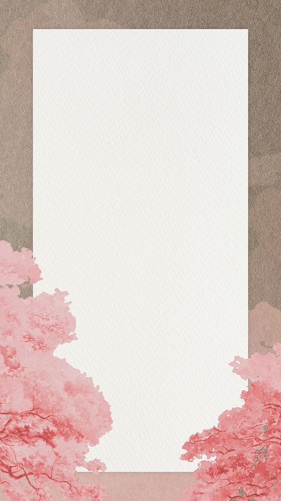 Pink nature mobile wallpaper, tree border