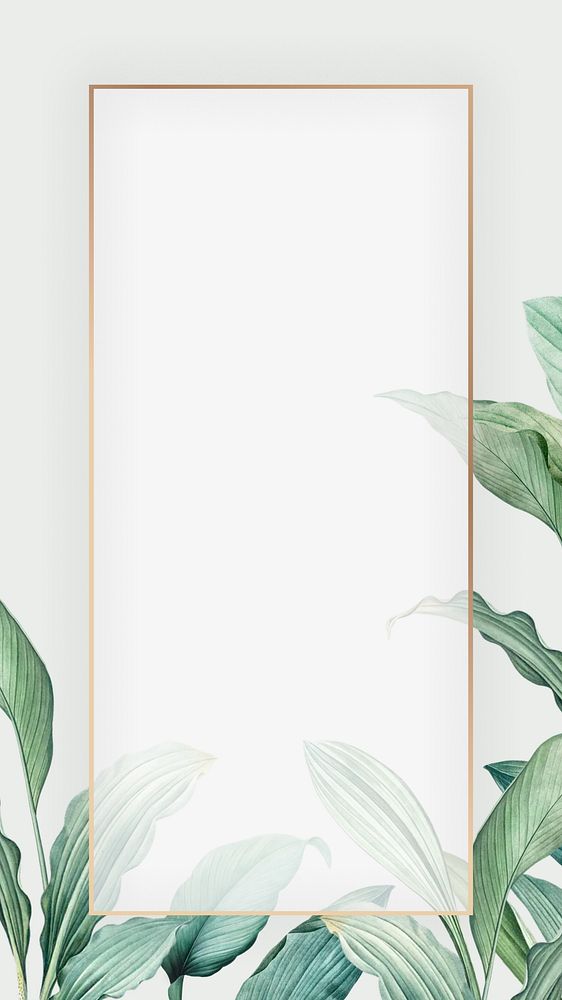 Botanical gold frame mobile wallpaper | Premium Photo - rawpixel