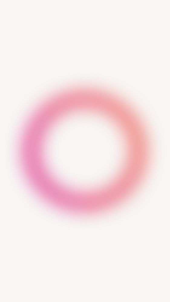 Pink gradient ring iPhone wallpaper, blurry design