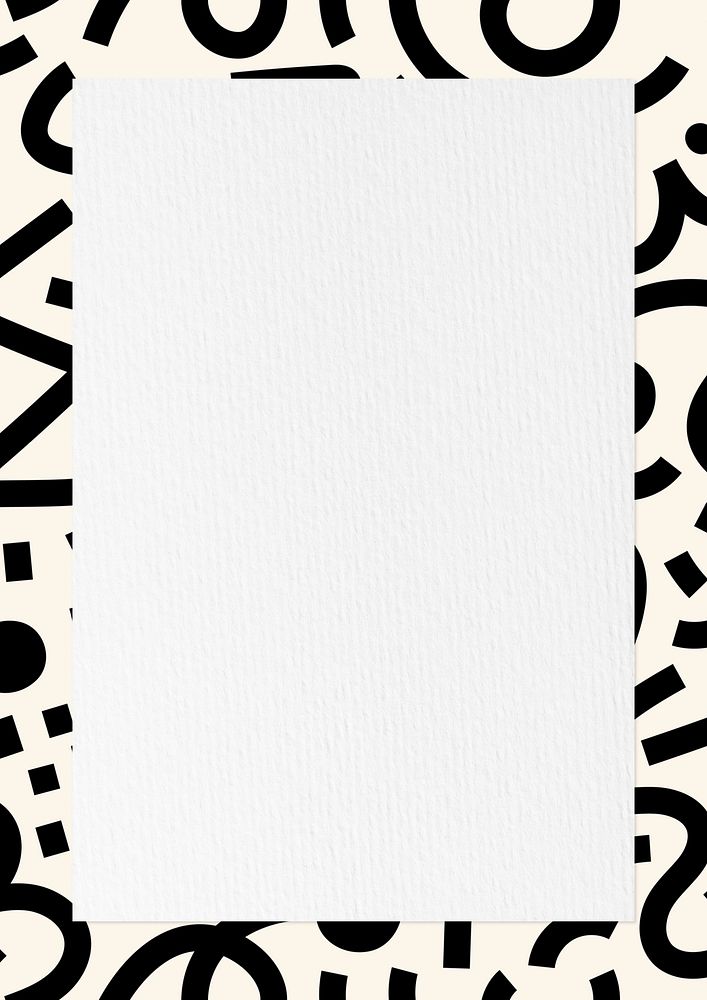 Abstract doodle frame background, white design