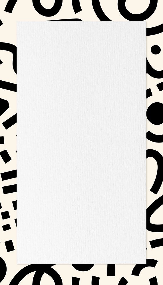 Abstract doodle frame iPhone wallpaper, white design