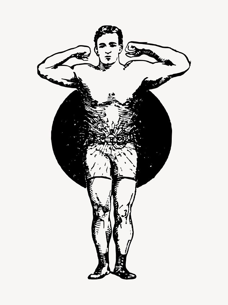 Muscle man  clip art vector. Free public domain CC0 image.