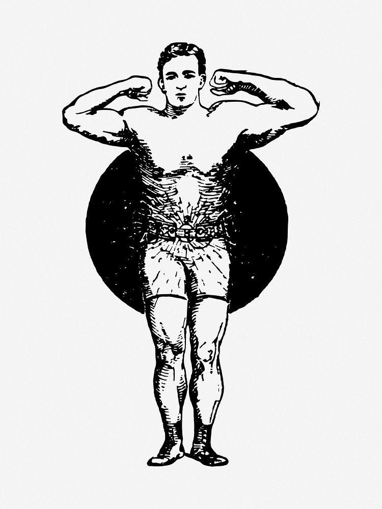 Muscle man clip art. Free public domain CC0 image.