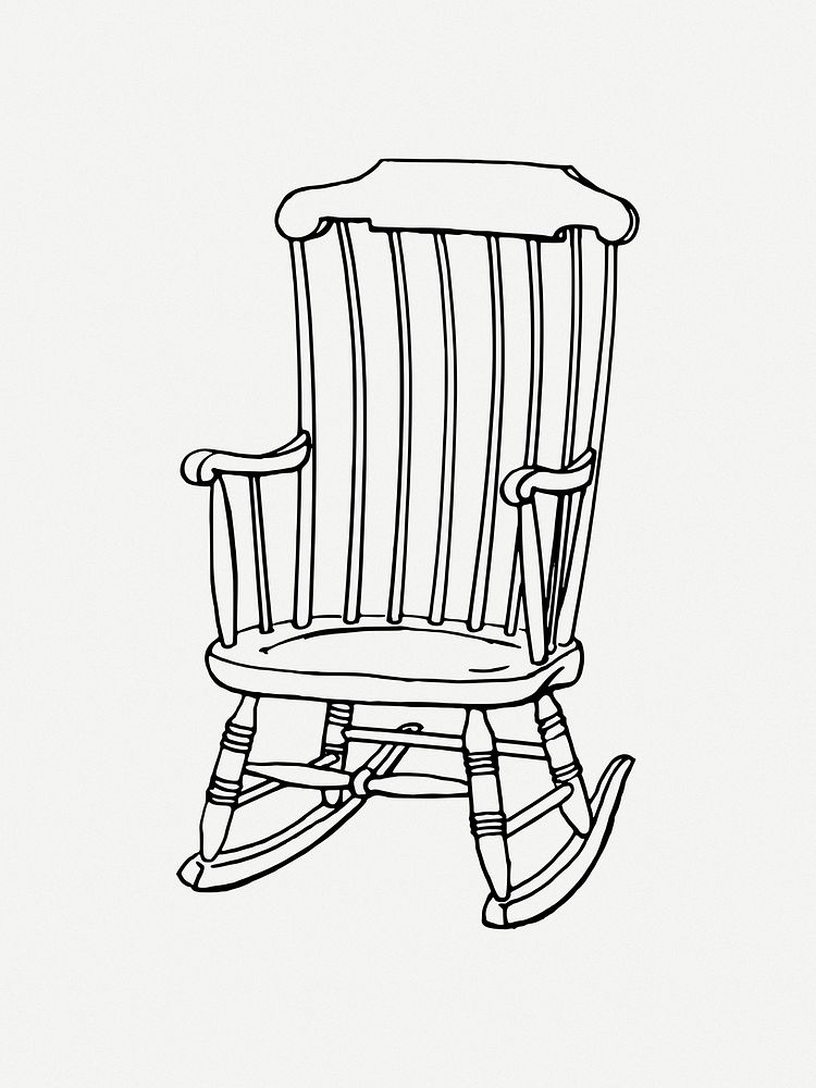 Rocking chair clip art psd. Free public domain CC0 image.