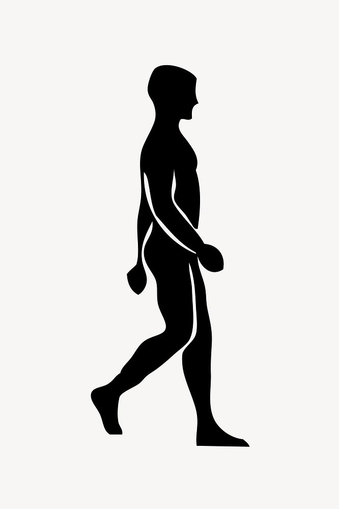 Silhouette walking man  illustration. Free public domain CC0 image.