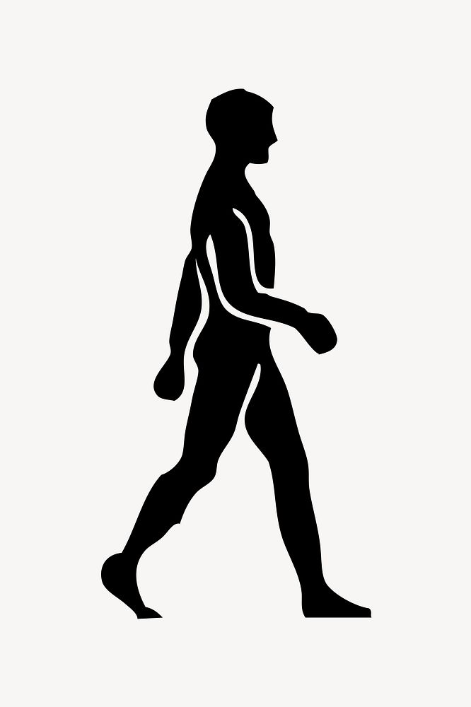 Silhouette walking man  illustration. Free public domain CC0 image.