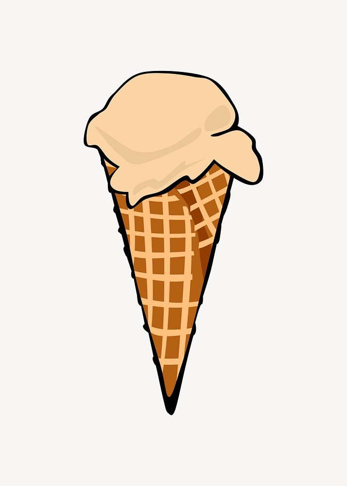 Ice cream cone clipart vector. Free public domain CC0 image.