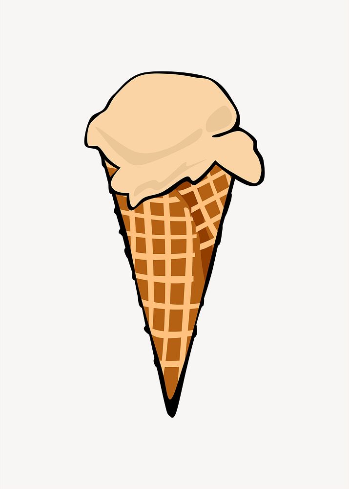 Ice cream cone clipart psd. Free public domain CC0 image.