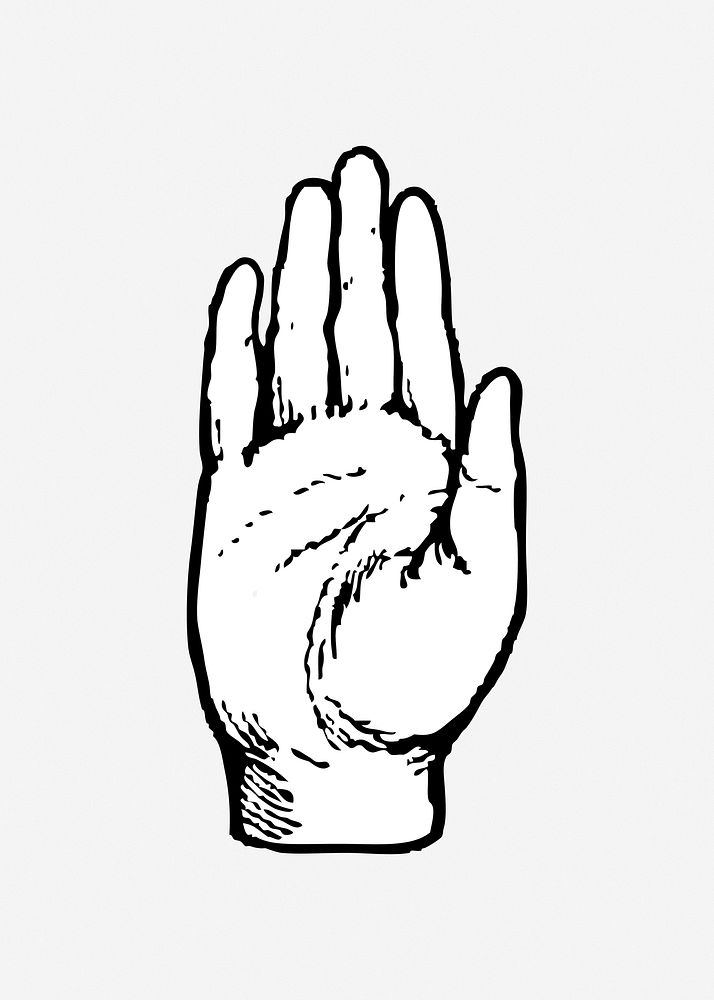 Hand palm collage element vector. Free public domain CC0 image.