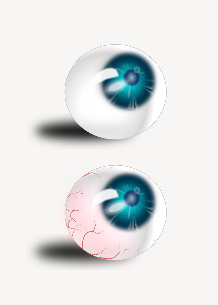 Eyeballs illustration psd. Free public domain CC0 image.