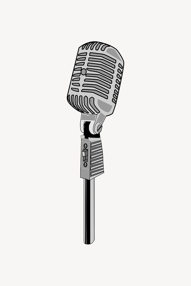 Microphone illustration. Free public domain CC0 image.