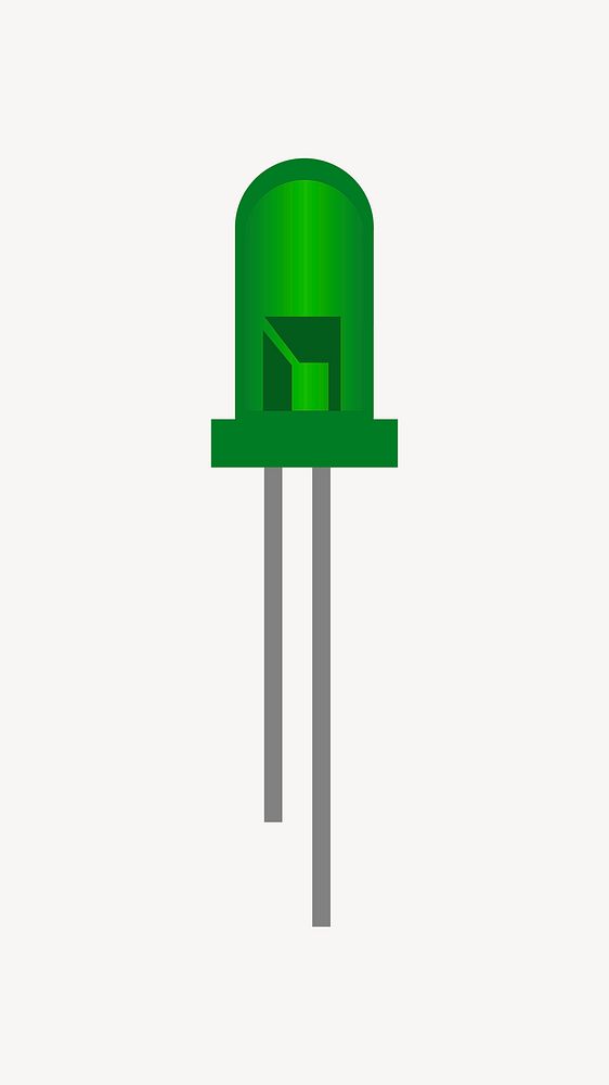 Green led icon illustration. Free public domain CC0 image.