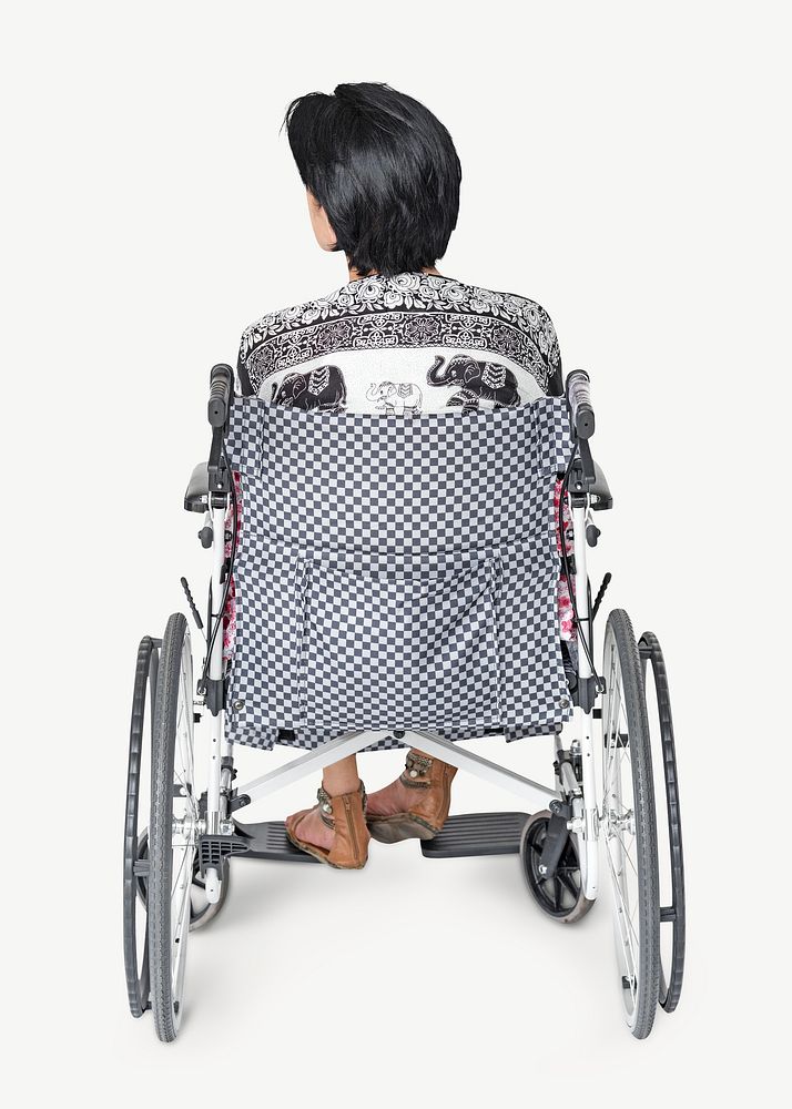 Woman in wheelchair isolated graphic psd