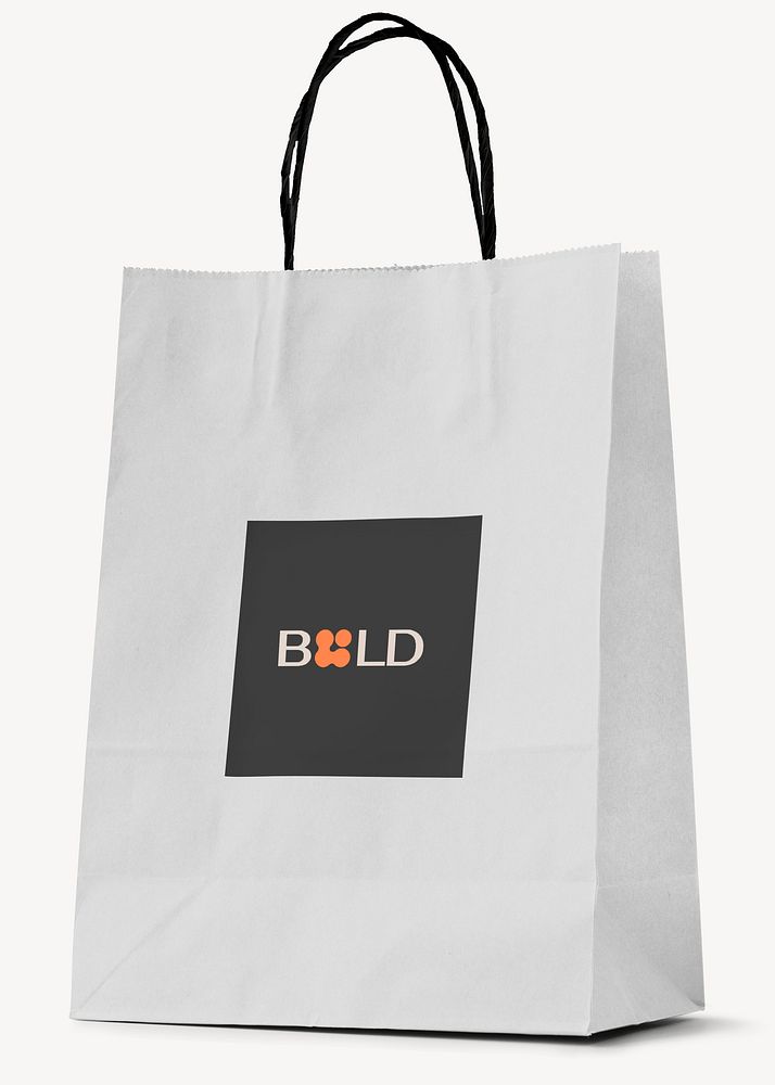 Paper bag mockup, editable branding  psd