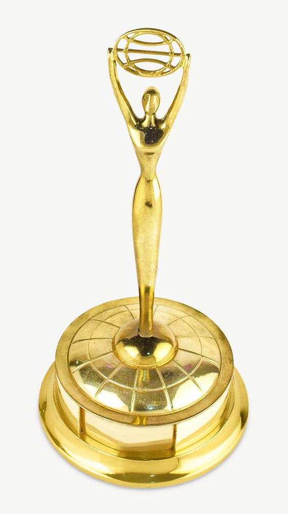Golden award trophy isolated object psd