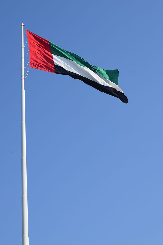 Flag of United Arab Emirates. View public domain image source here
