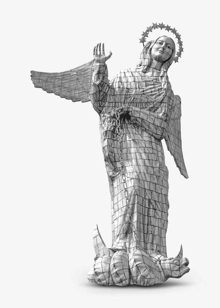 Statue of Maria image on white